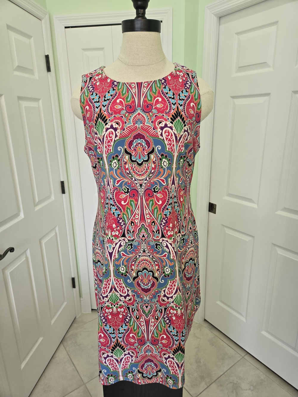 Tommy Hilfiger Sleeveless Multicolor Paisley Medallion Midi Dress Preppy Chic